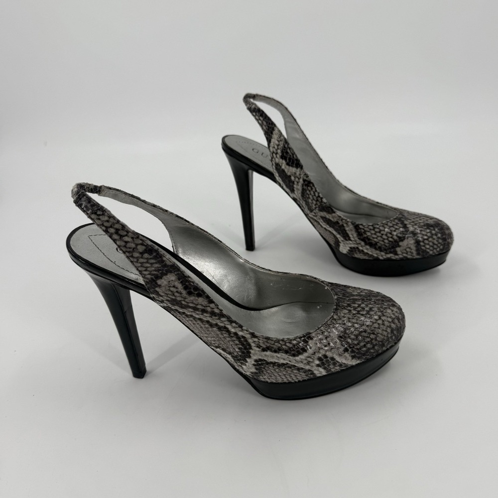 Guess Snakeskin Print Slingback Platform Heels Women's US 8M Pumps